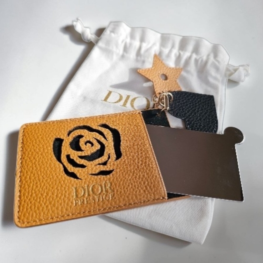 Dior Prestige Travel Mirror/Card Holder W/Charms and Pouch NEW
